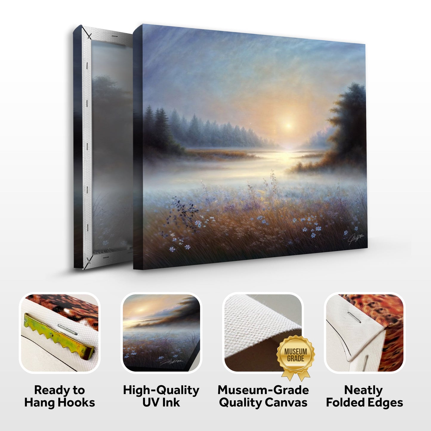 Misty Serenade Landscape Canvas Wall Art