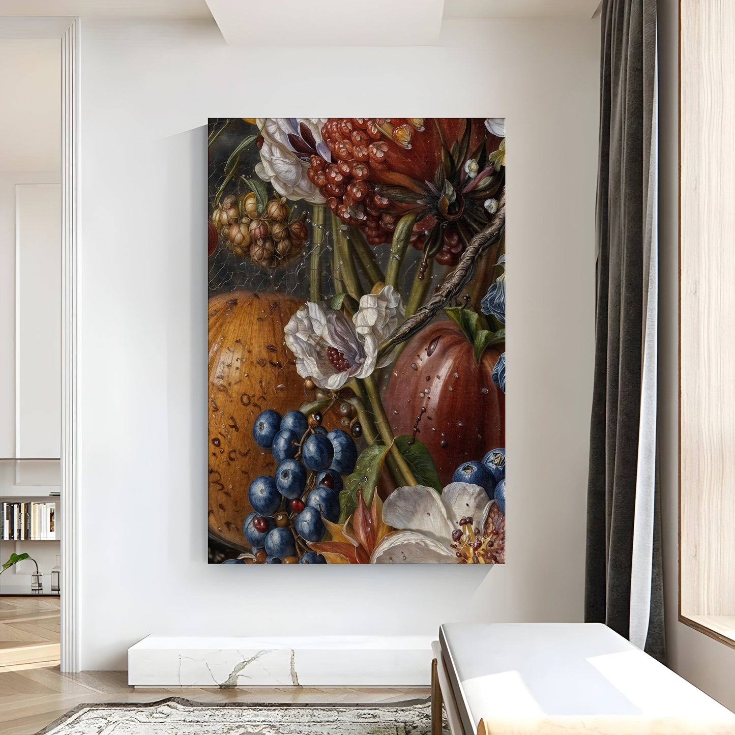 Baroque Bounty Floral Still Life Canvas Wall Art