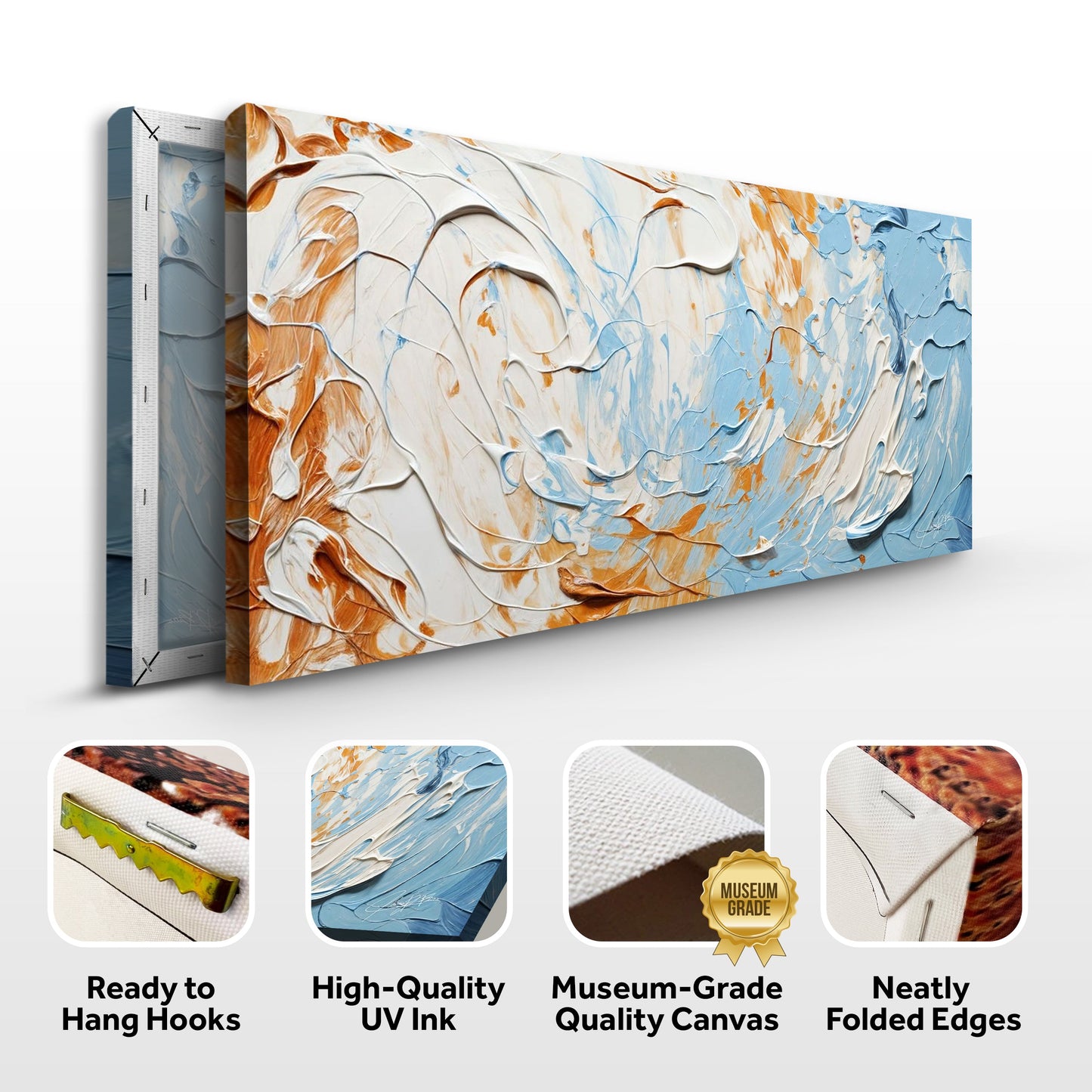 Pebble Tides III Textured Abstract Canvas Wall Art
