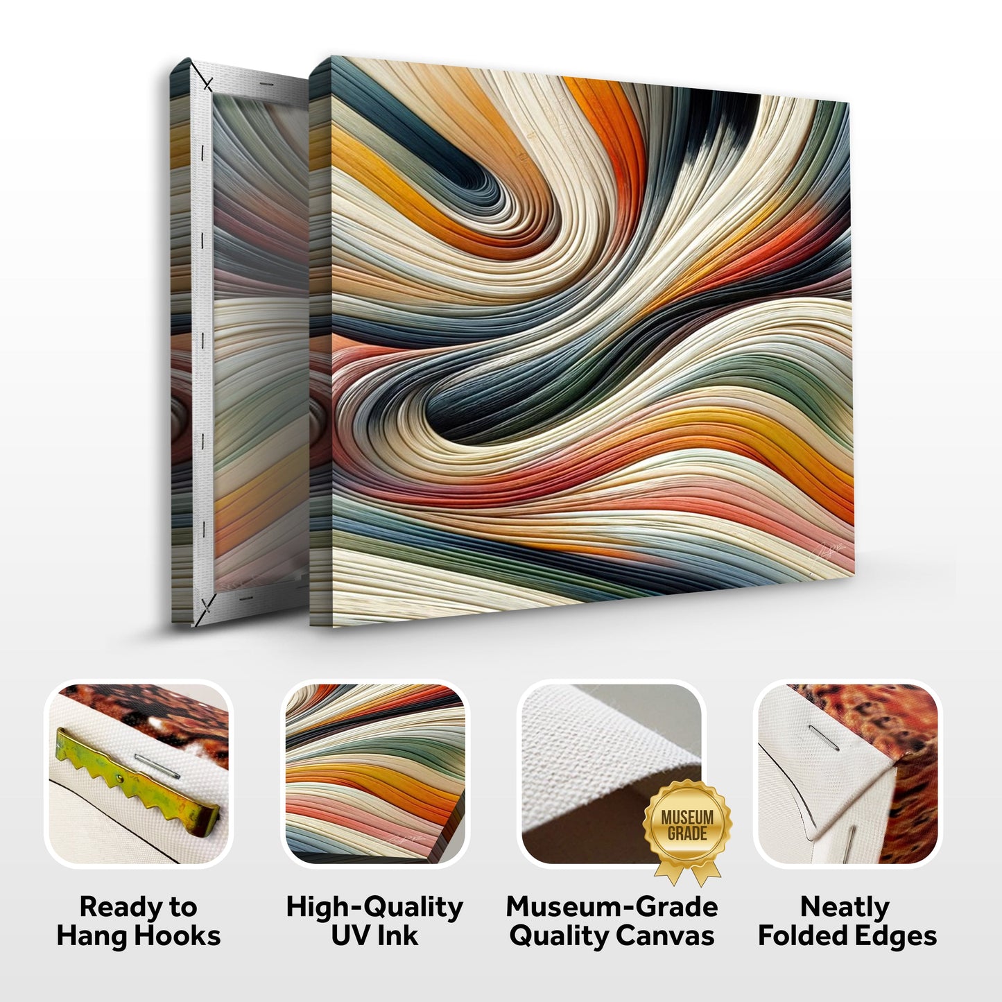 Spectral Swirl Colorful Abstract Canvas Wall Art