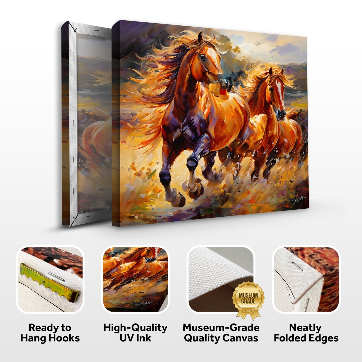 Majestic Gallop Horse Canvas Wall Art