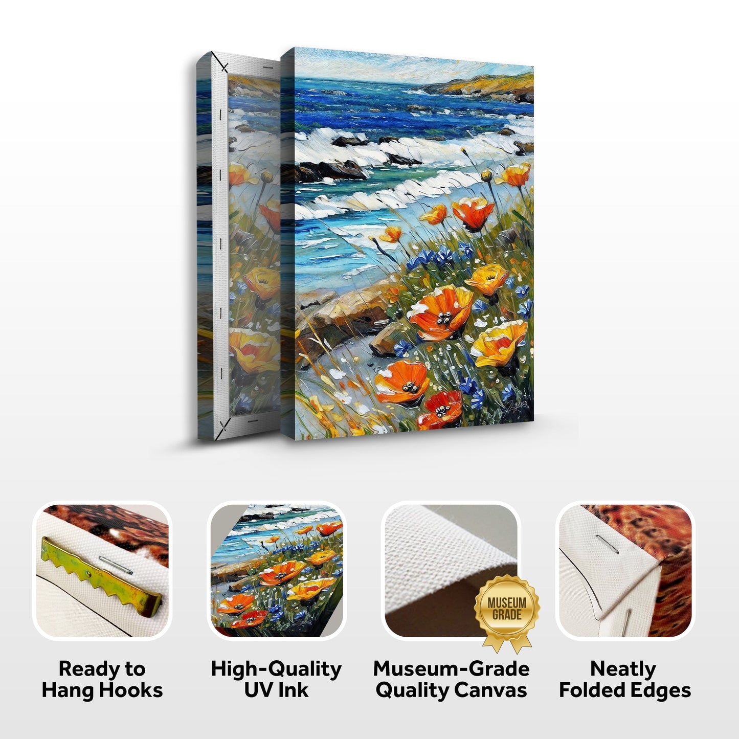 Coastal Blooms Floral Ocean Canvas Wall Art