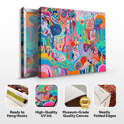 Kaleidoscopic Voyage Colorful Abstract Canvas Wall Art