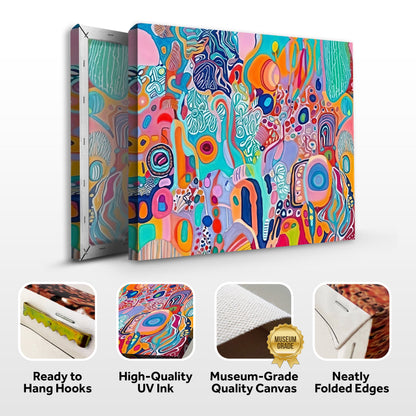 Kaleidoscopic Voyage III Colorful Abstract Canvas Wall Art