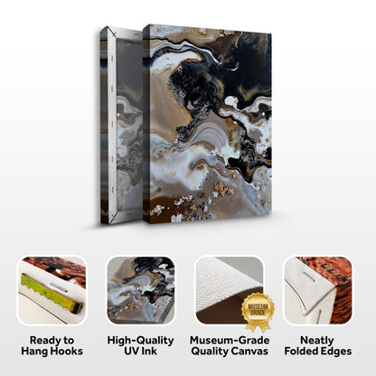Geode Whispers Earth Tone Abstract Canvas Wall Art