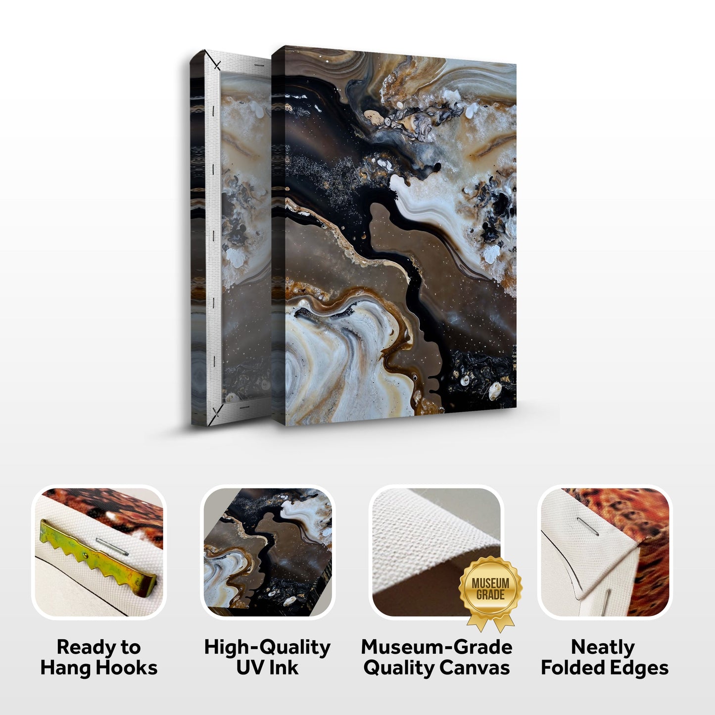 Geode Whispers II Earth Tone Abstract Canvas Wall Art