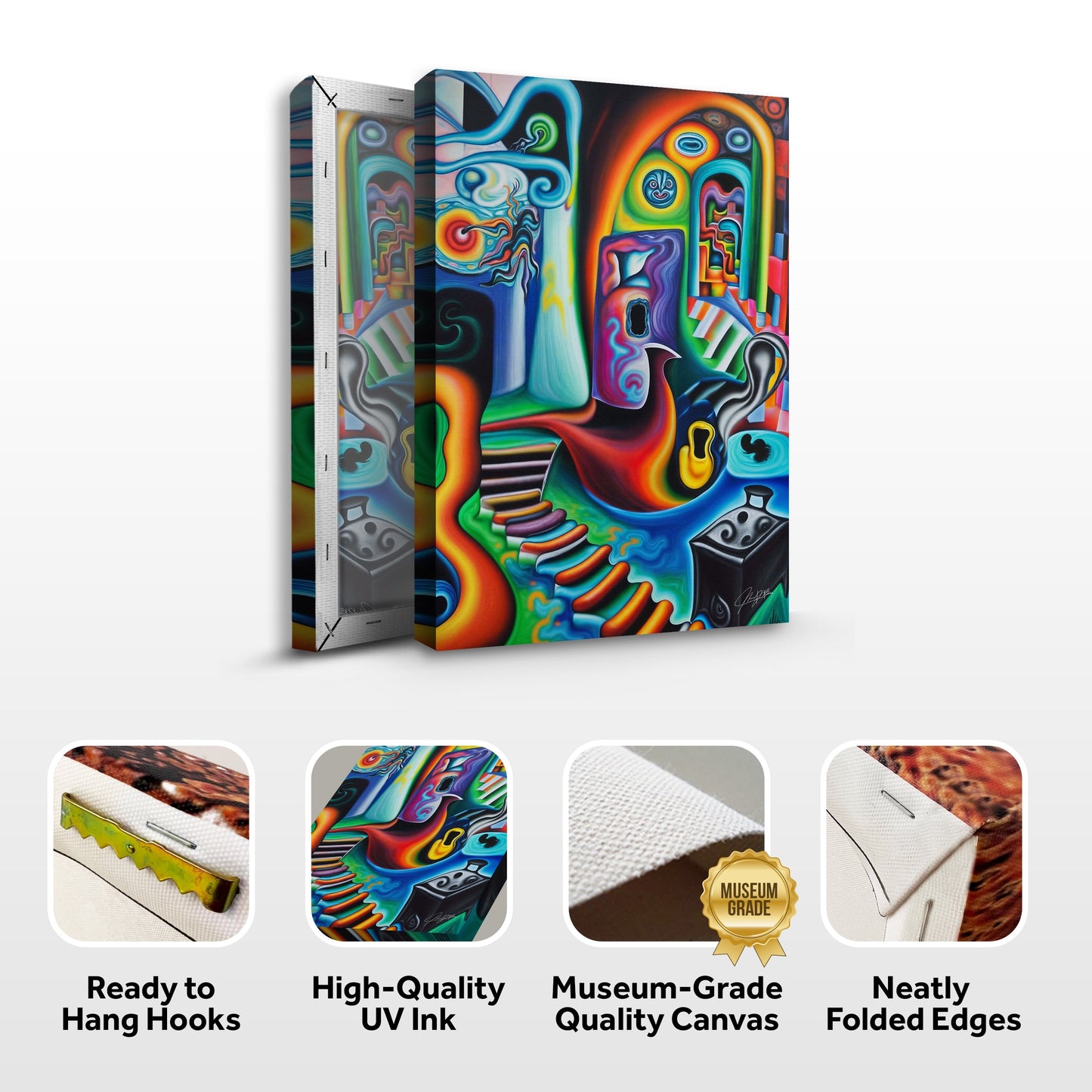 Surreal Steps Abstract Canvas Wall Art