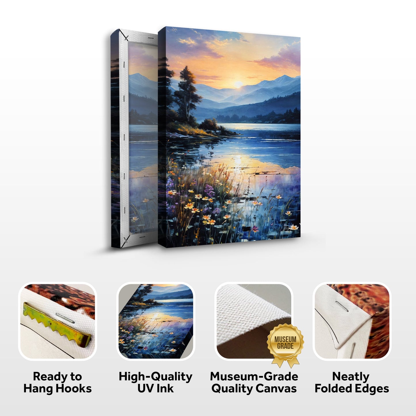Sunset Journey Lake Sunset Landscape Canvas Wall Art