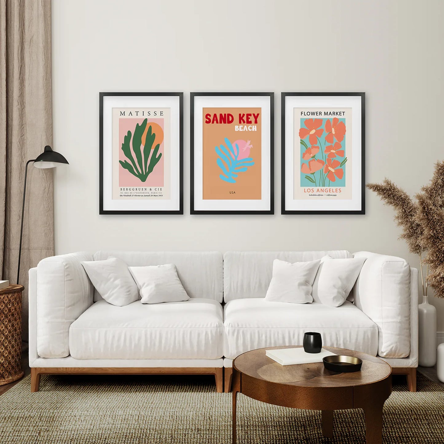 Colorful Abstract Wall Art Set of 3 Matisse-Inspired Prints