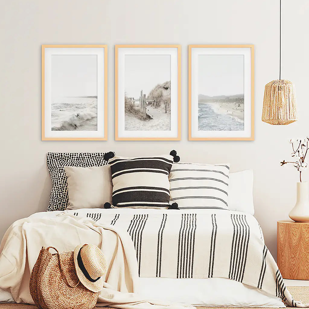 Rustic Farm Wall Art, Cows Barn Sunflowers 3 Piece Set