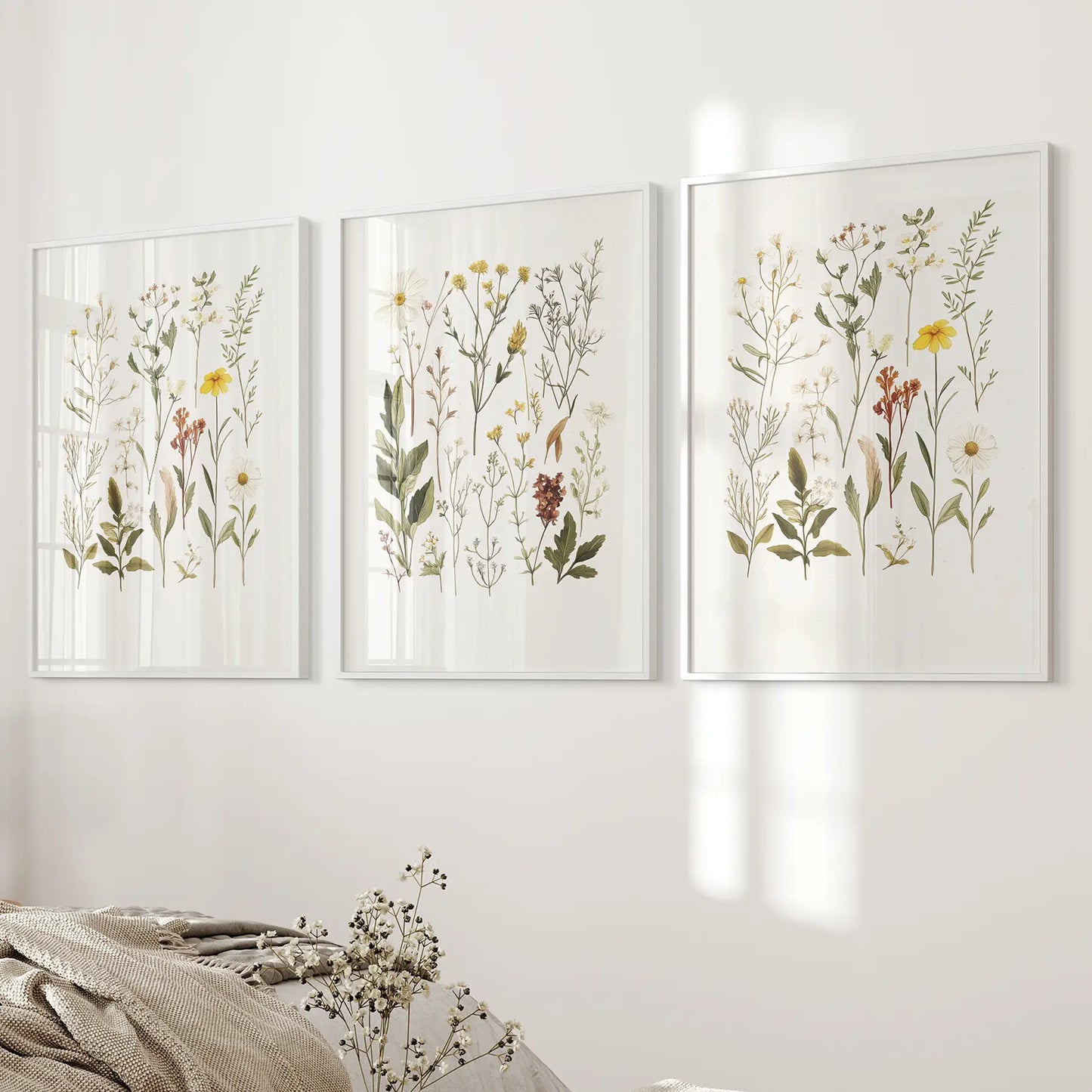 Wildflower Nature Prints Modern Wall Art Set