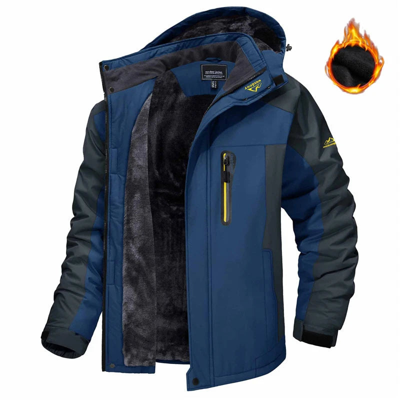 Water repellent blue winter jacket
