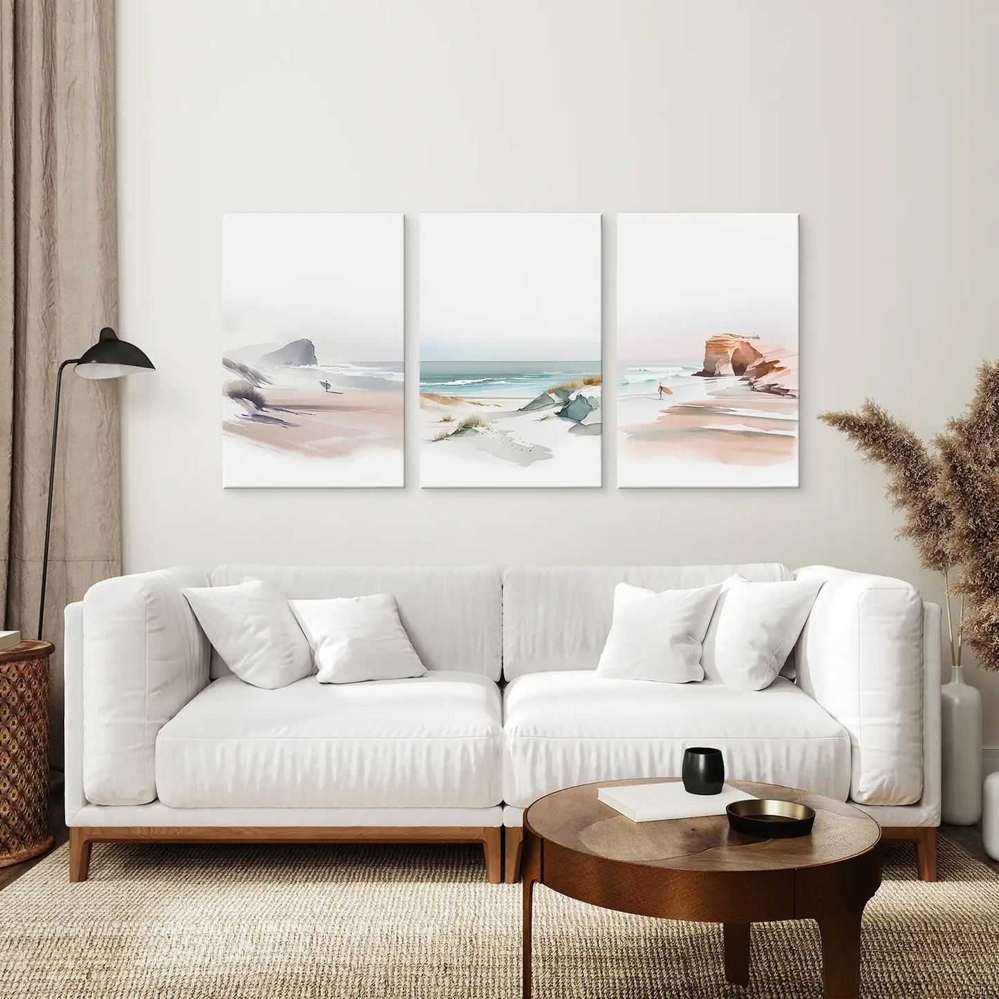 Watercolor Coastal Wall Art Set of 3 Beach Prints