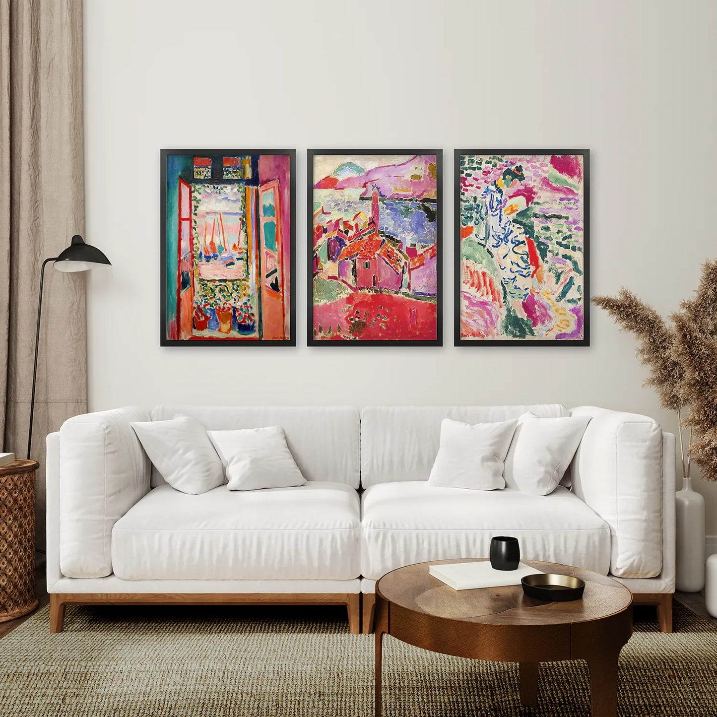 Fauvist Watercolor Landscape Wall Art Set of 3