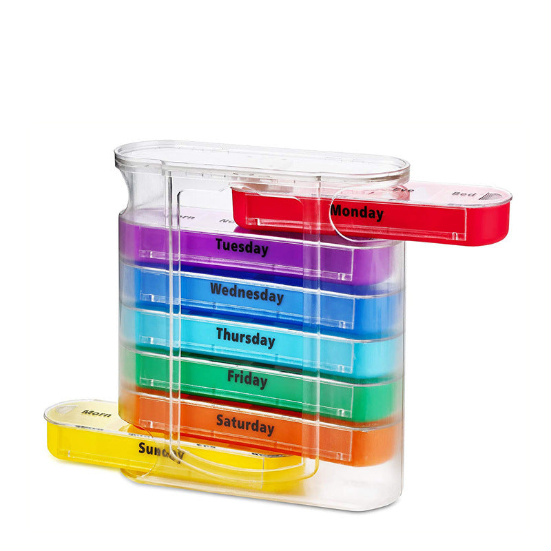 Weekly pill box 28 compartments for seniors elderly medication management