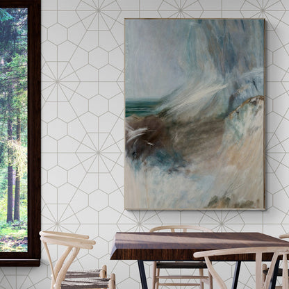 Whispering Coast coastal ocean canvas wall art with soft layered hues