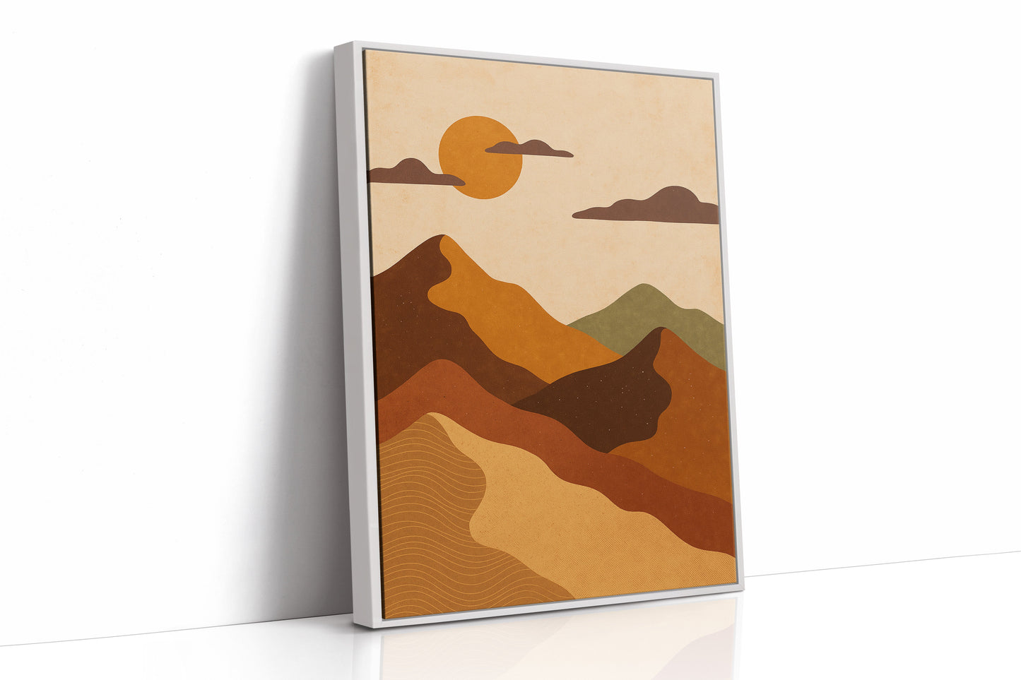 Vintage Sunset Mountain Minimalist Landscape Print