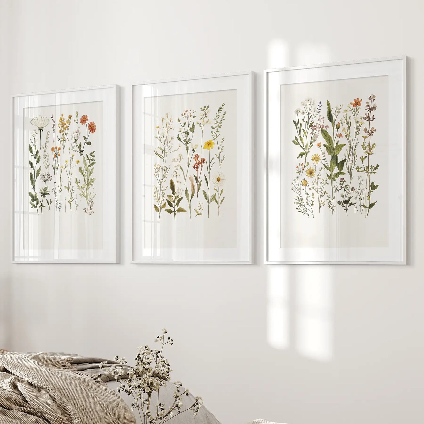 Watercolor Wildflower Nursery Wall Art Set of 3