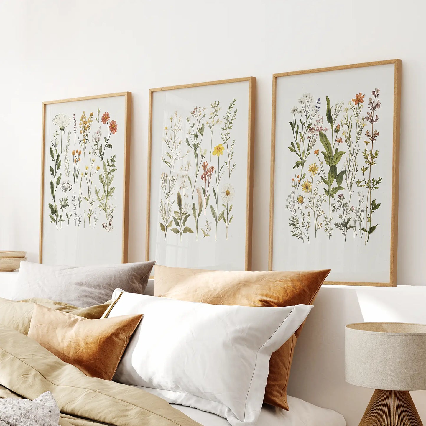 Watercolor wildflower nursery wall art set of 3 botanical prints