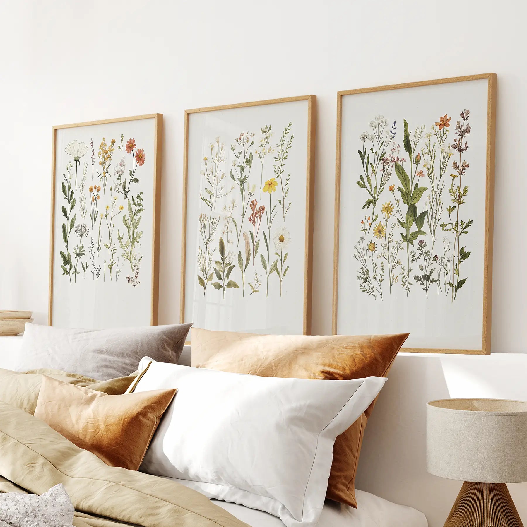 Watercolor wildflower nursery wall art set of 3 botanical prints