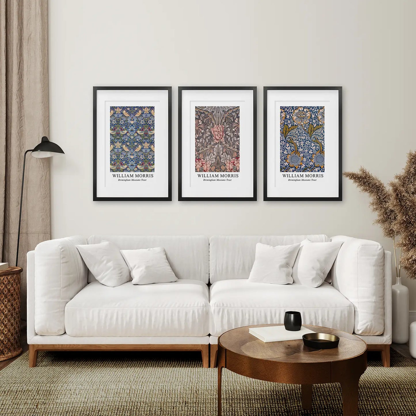 Art Nouveau Floral Wall Art Set of 3 Vintage Prints