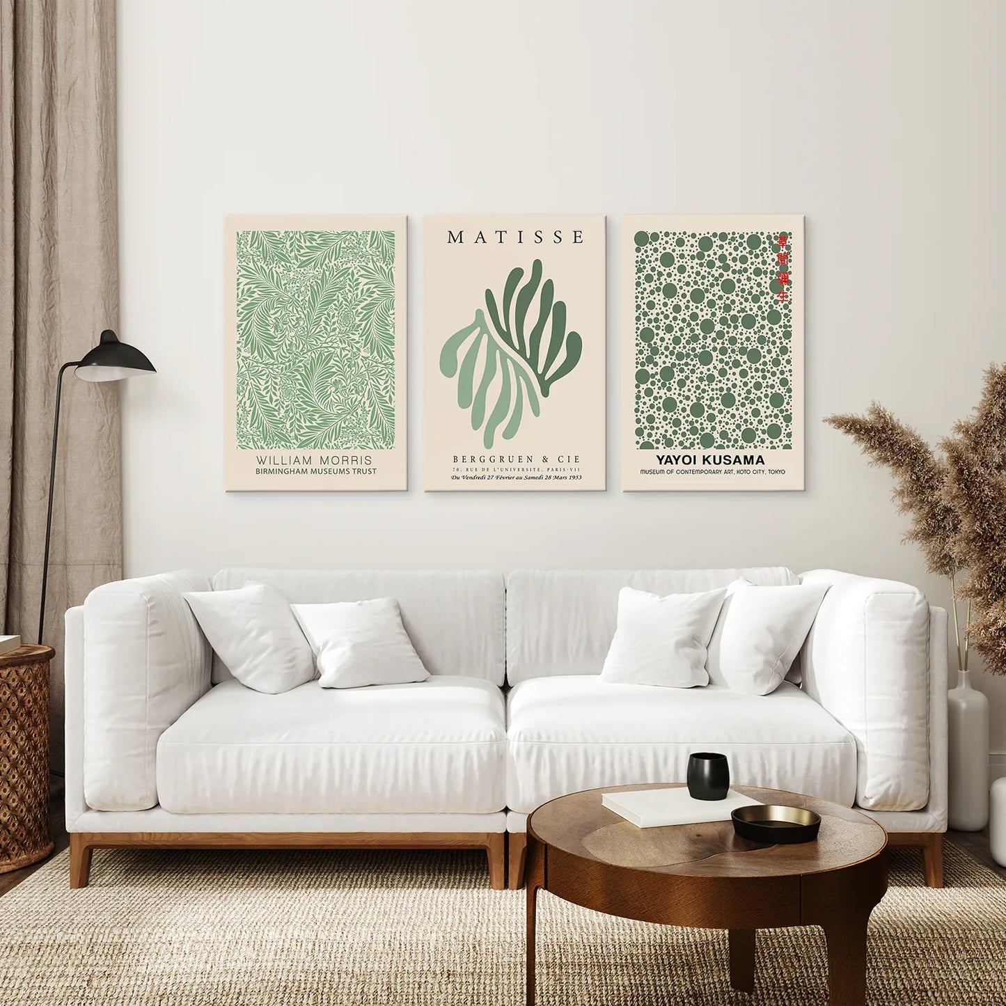 Sage Green Abstract Figure Wall Art Set of 3 Prints