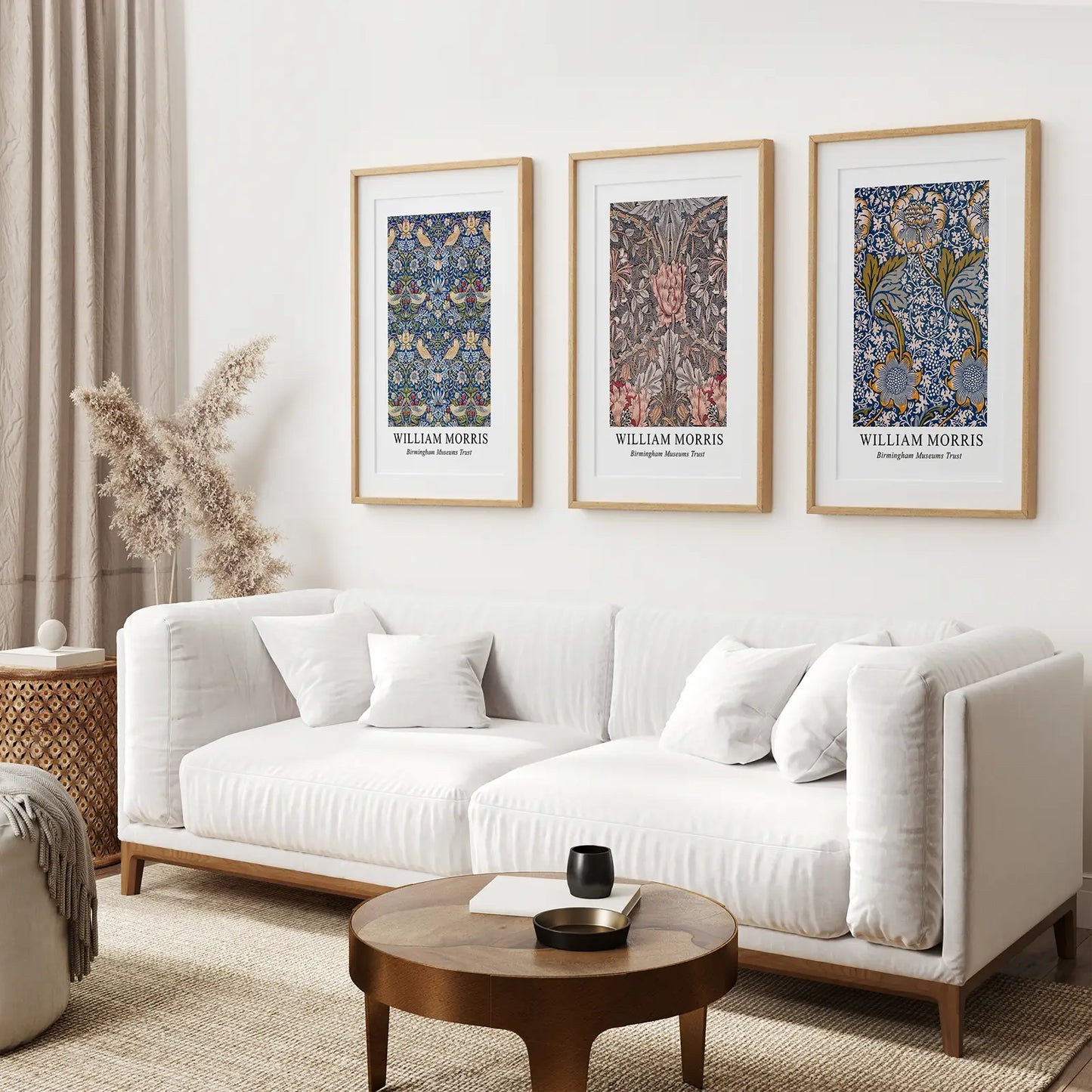 Art Nouveau Floral Wall Art Set of 3 Vintage Prints
