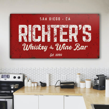 Whiskey and Wine Bar Canvas Wall Art