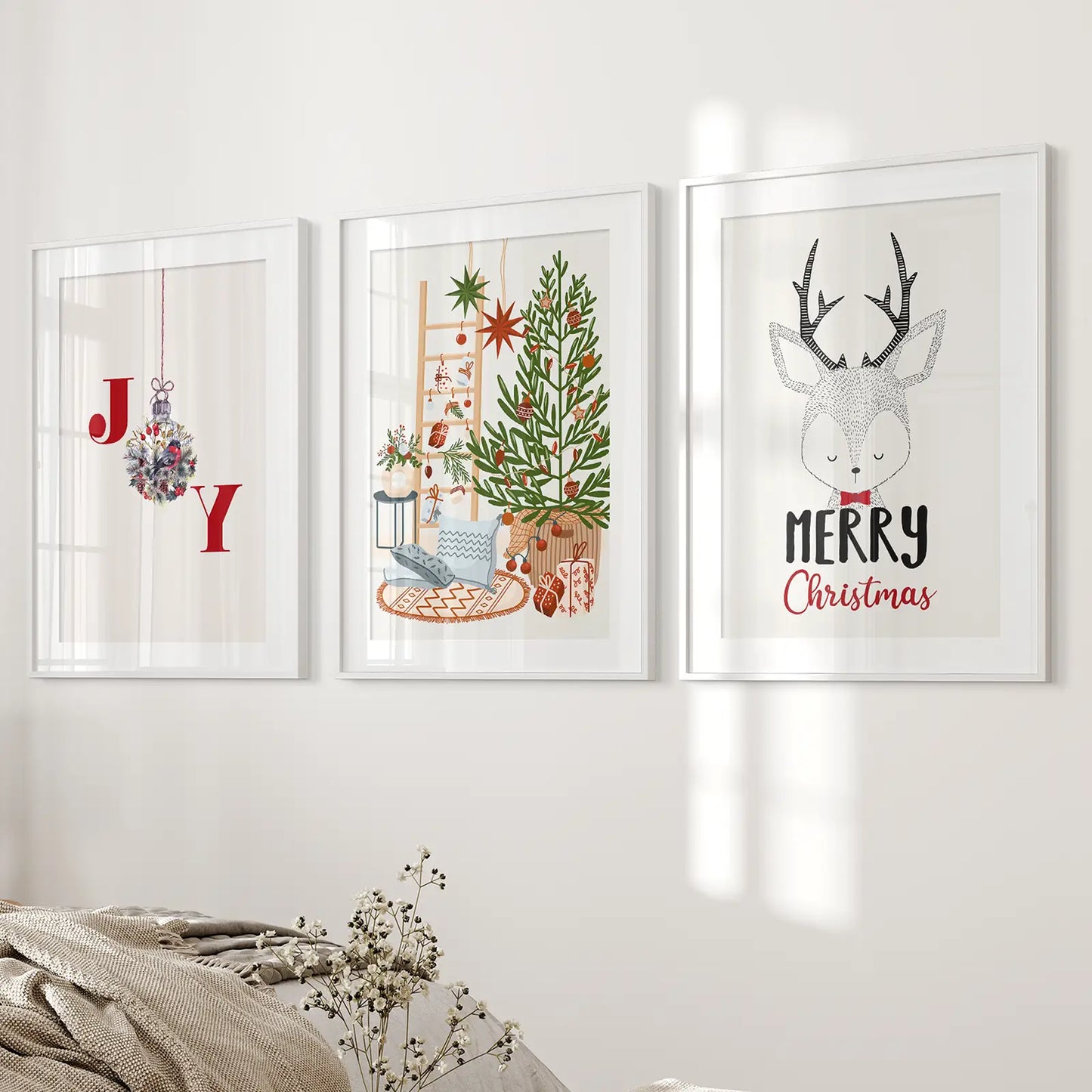 Christmas Winter Nursery Wall Art Set of 3 Prints