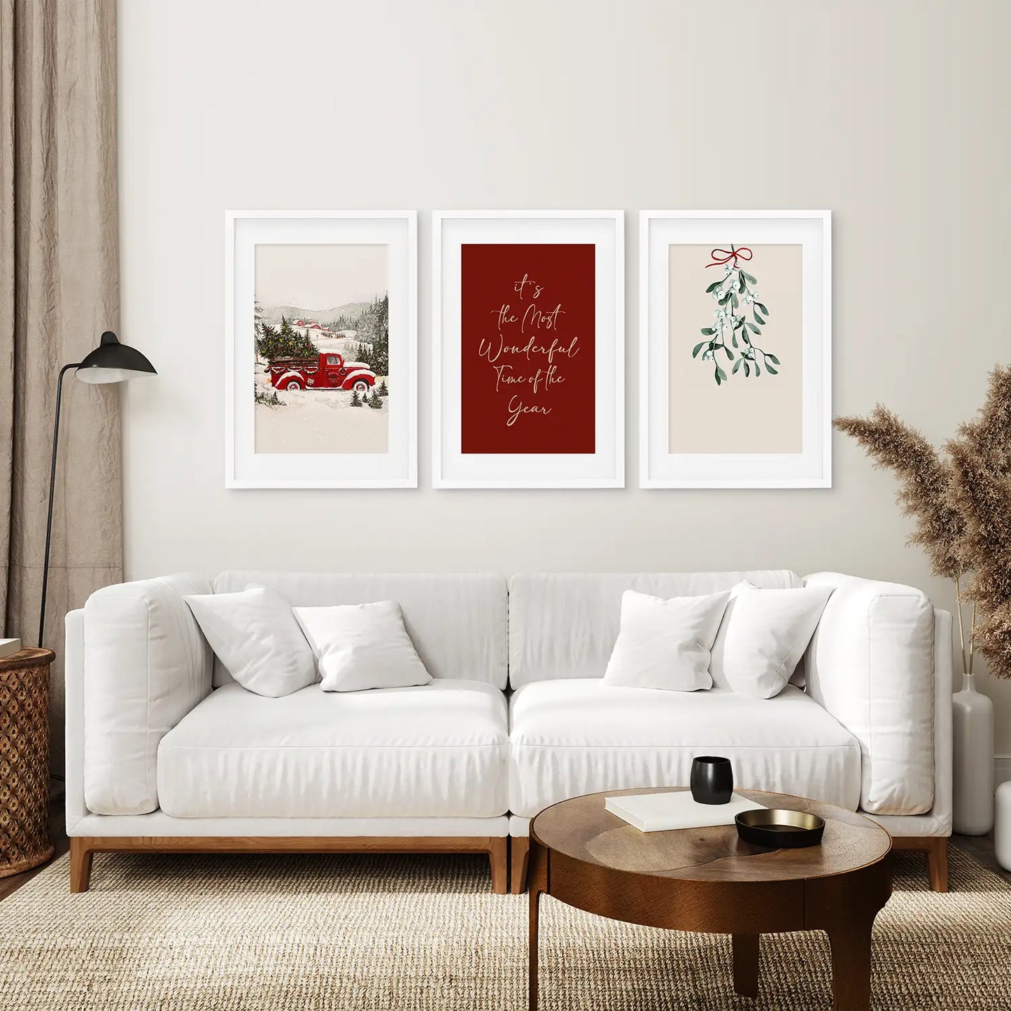 Winter Holiday Landscape Wall Art Set of 3 Prints