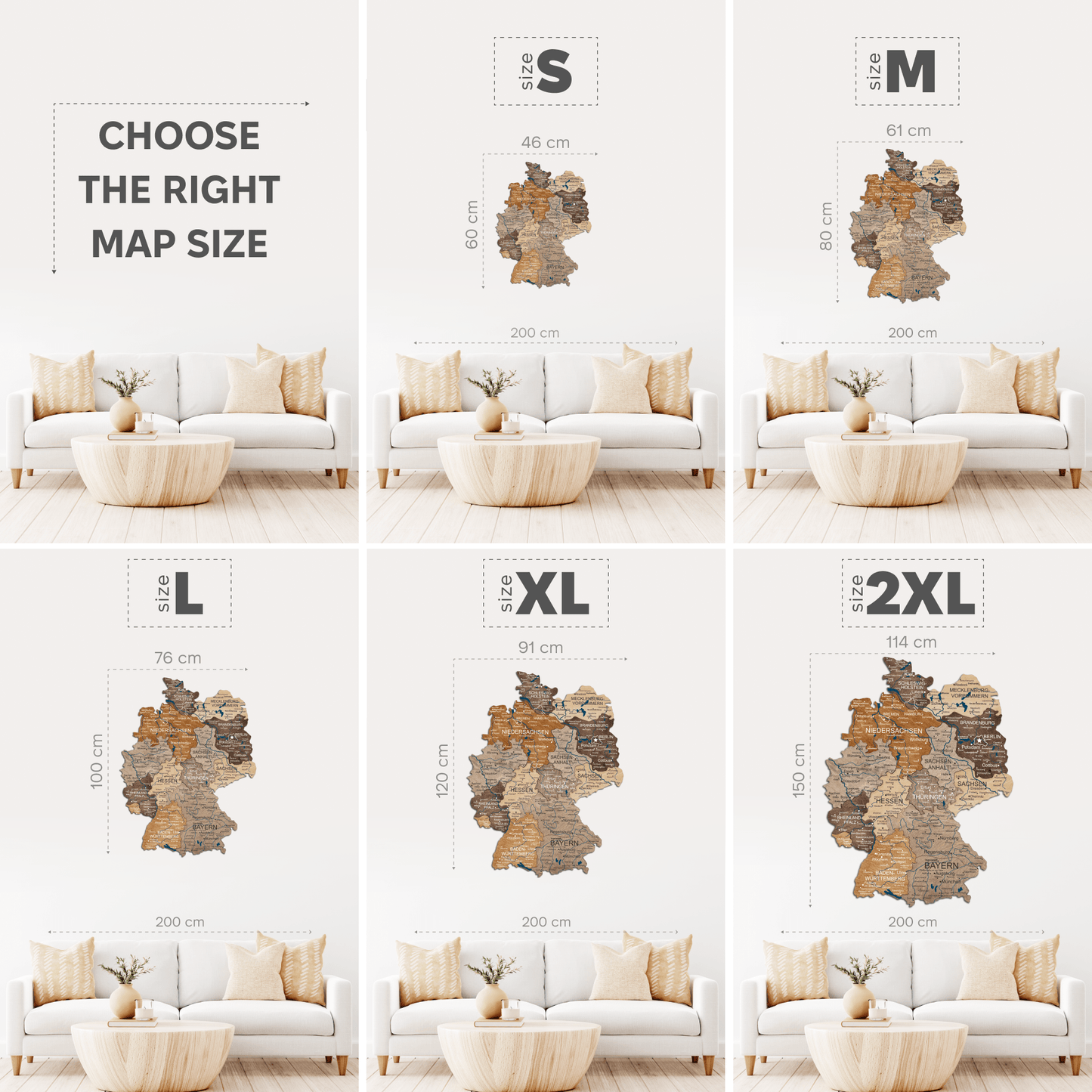 3D Wooden Germany Map Wall Art - Multicolor