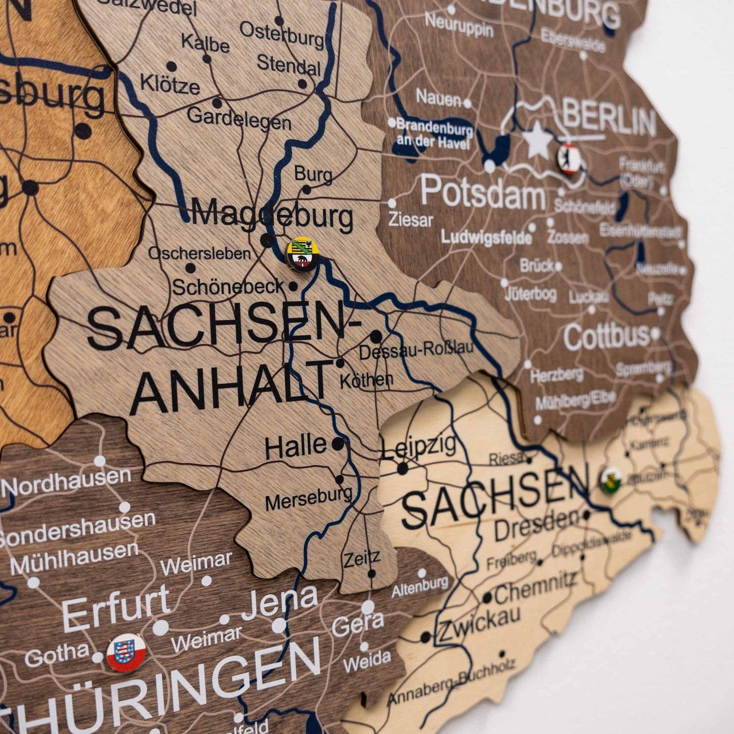 3D Wooden Germany Map Wall Art - Multicolor