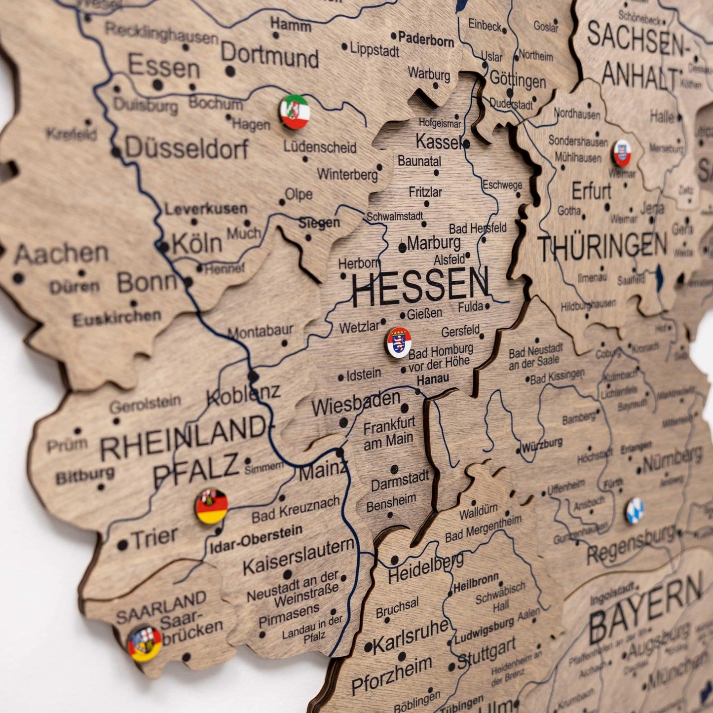 3D Wooden Germany Map Wall Art - Terra