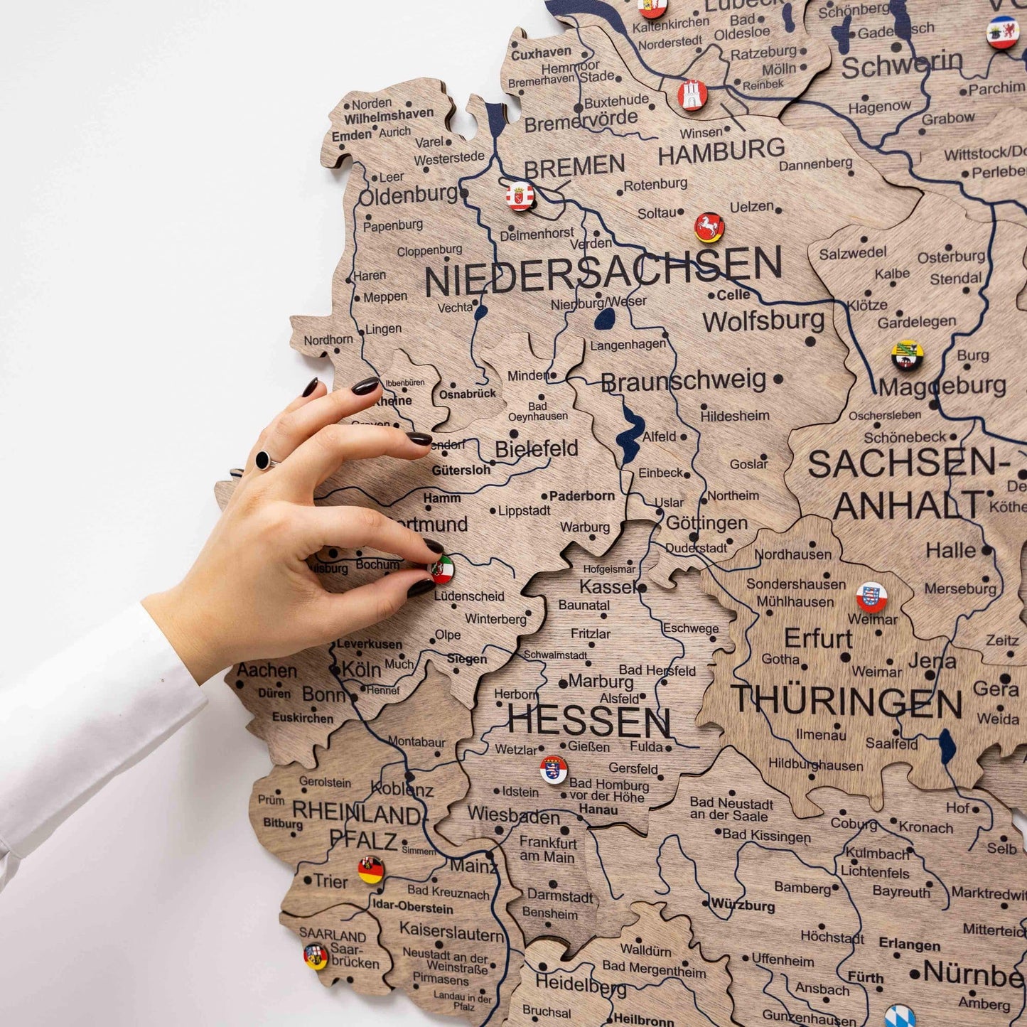 3D Wooden Germany Map Wall Art - Terra