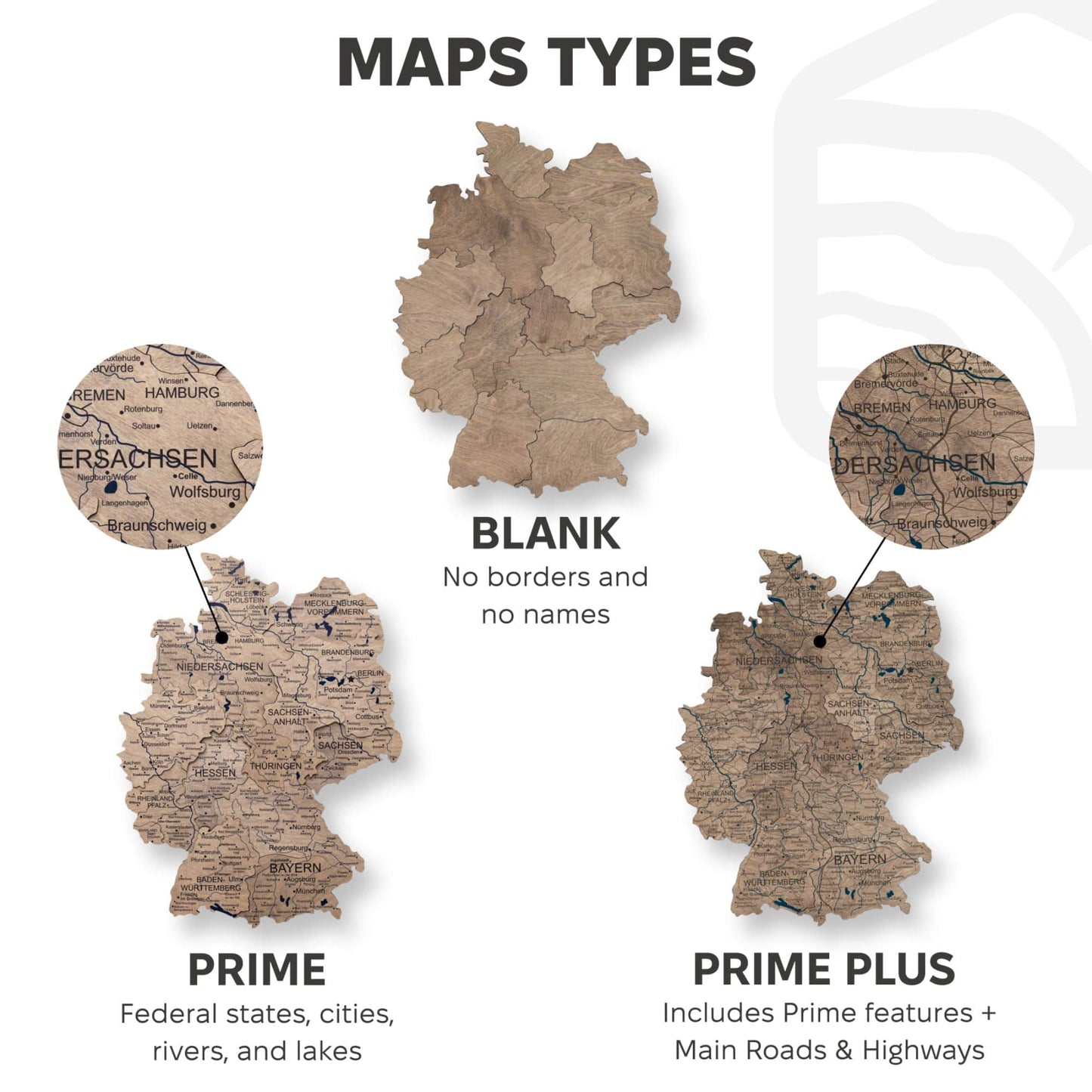 3D Wooden Germany Map Wall Art - Terra
