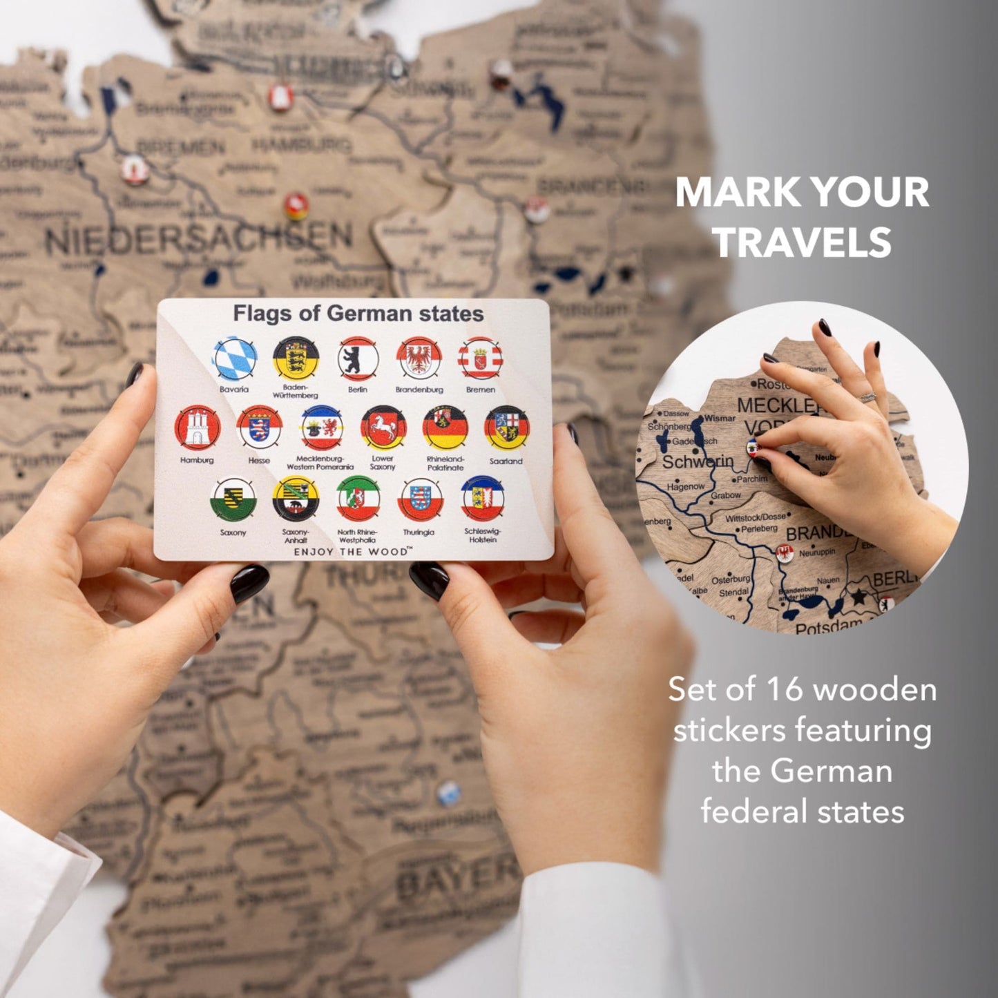 3D Wooden Germany Map Wall Art - Terra