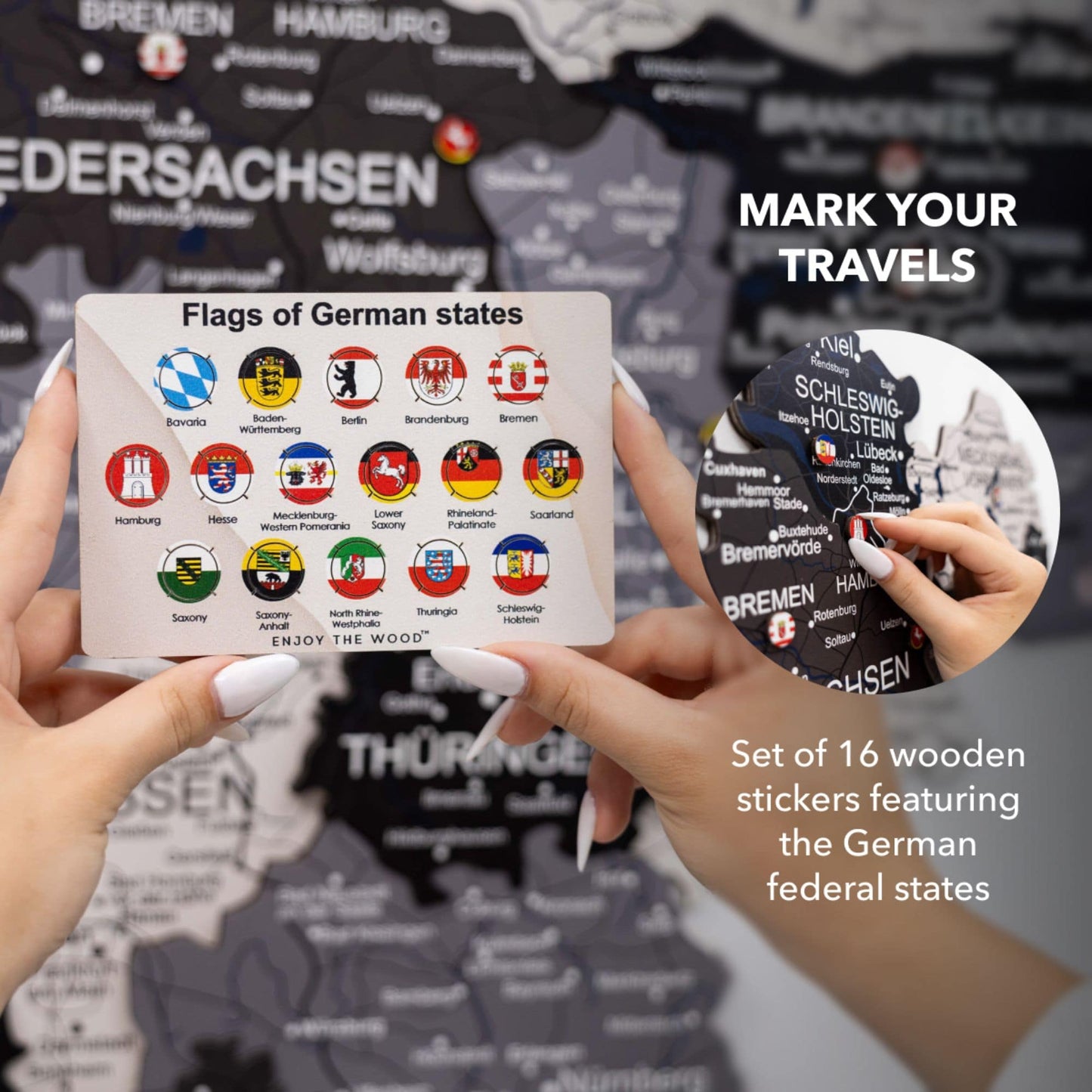 3D Wooden Germany Map Wall Art - Nordik