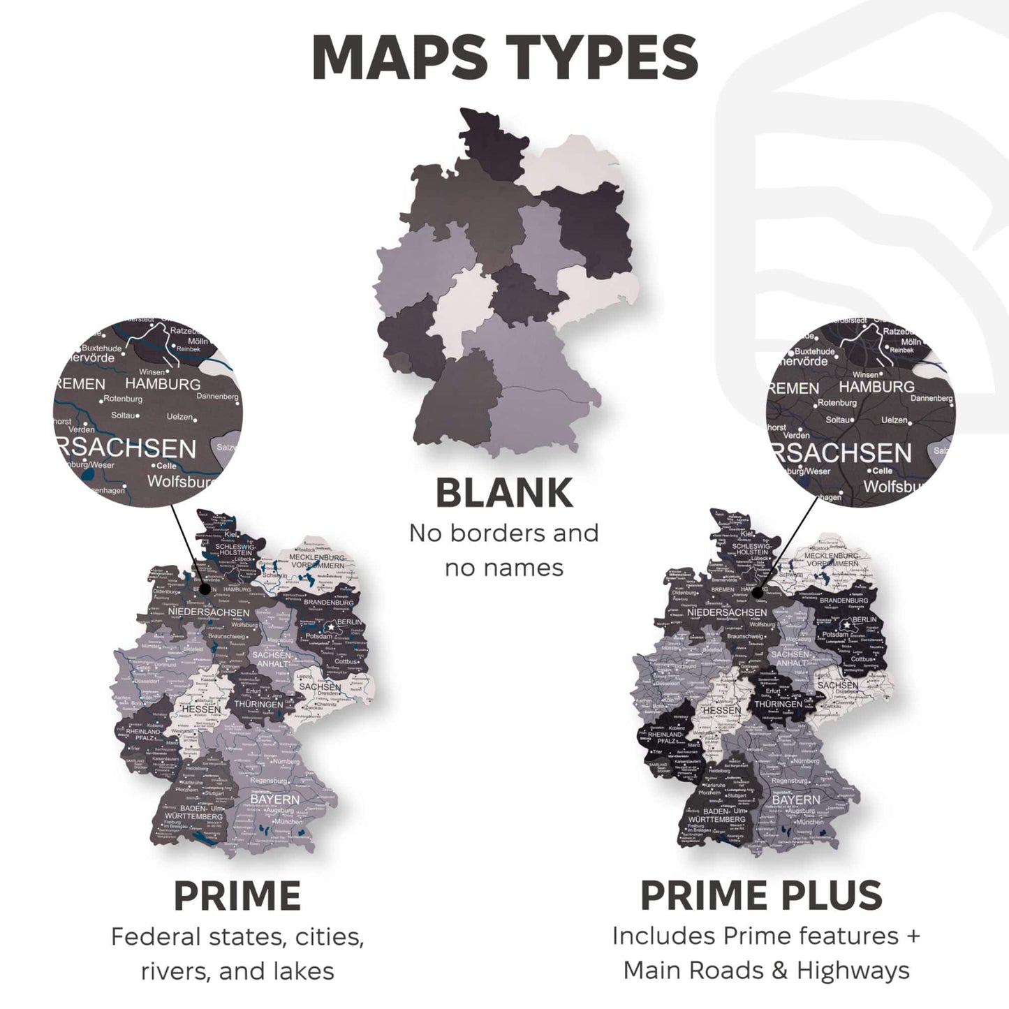 3D Wooden Germany Map Wall Art - Nordik