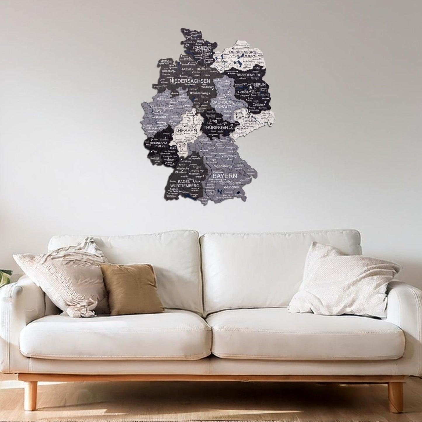 3D Wooden Germany Map Wall Art - Nordik