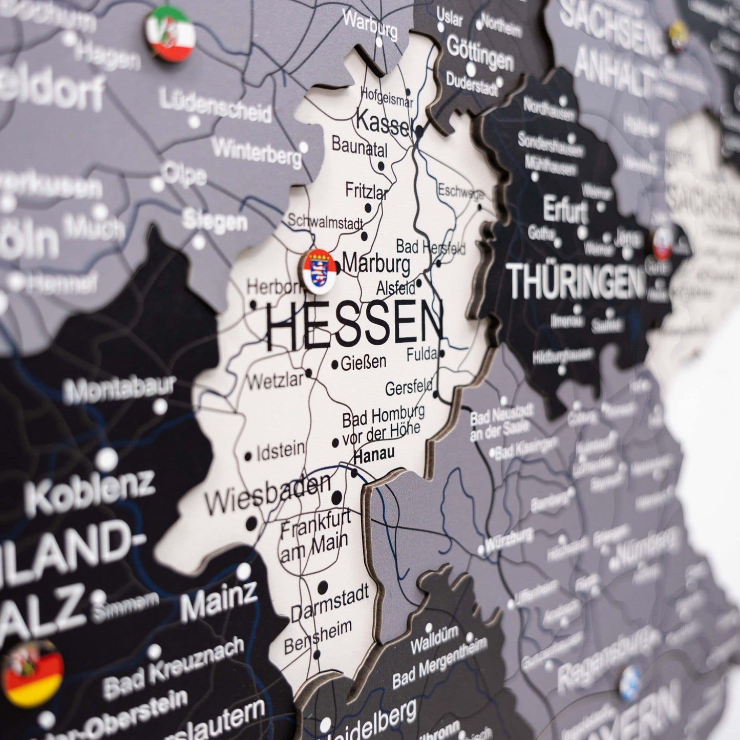 3D Wooden Germany Map Wall Art - Nordik