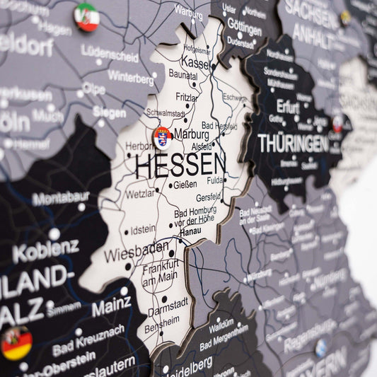 3D Wooden Germany Map Wall Art - Nordik