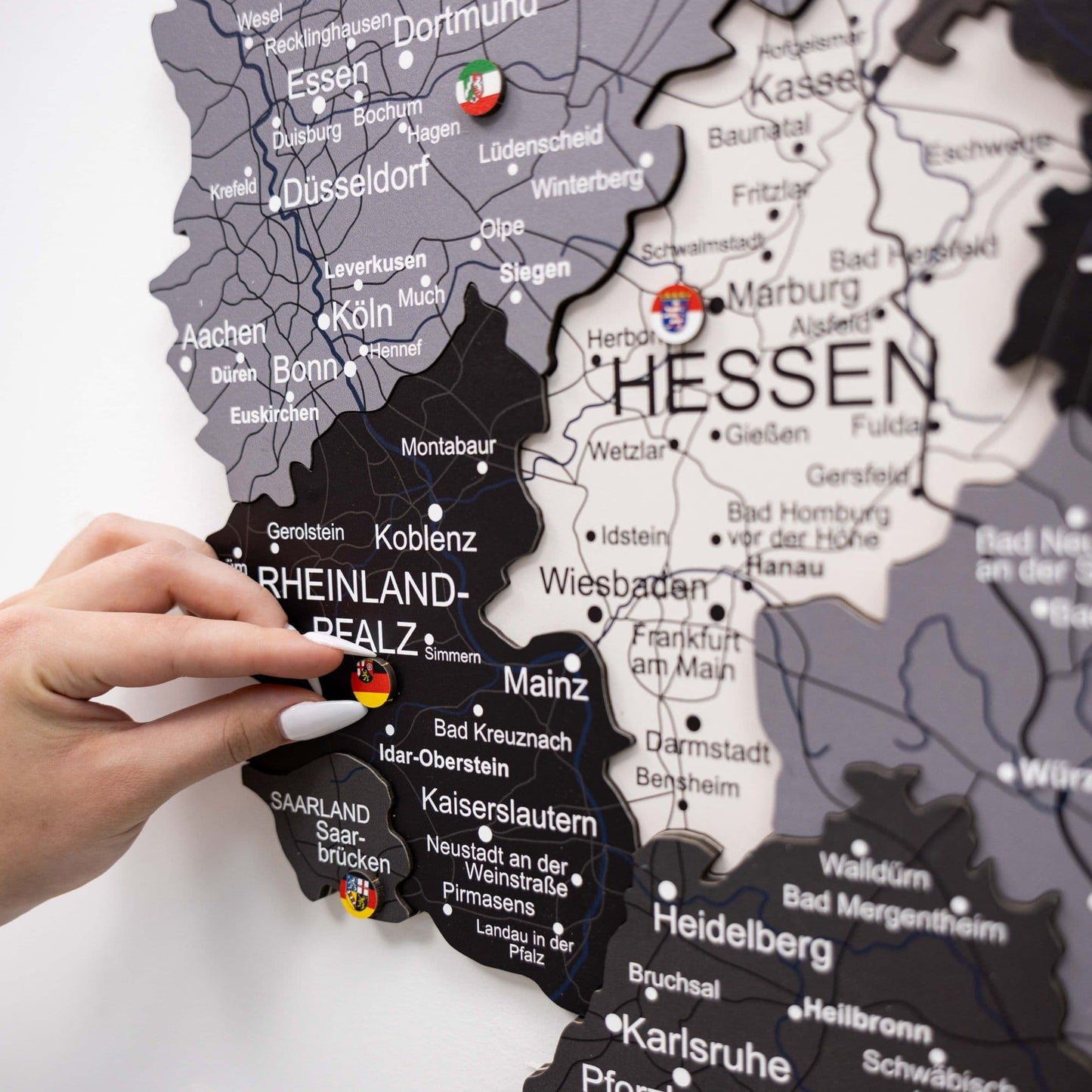 3D Wooden Germany Map Wall Art - Nordik