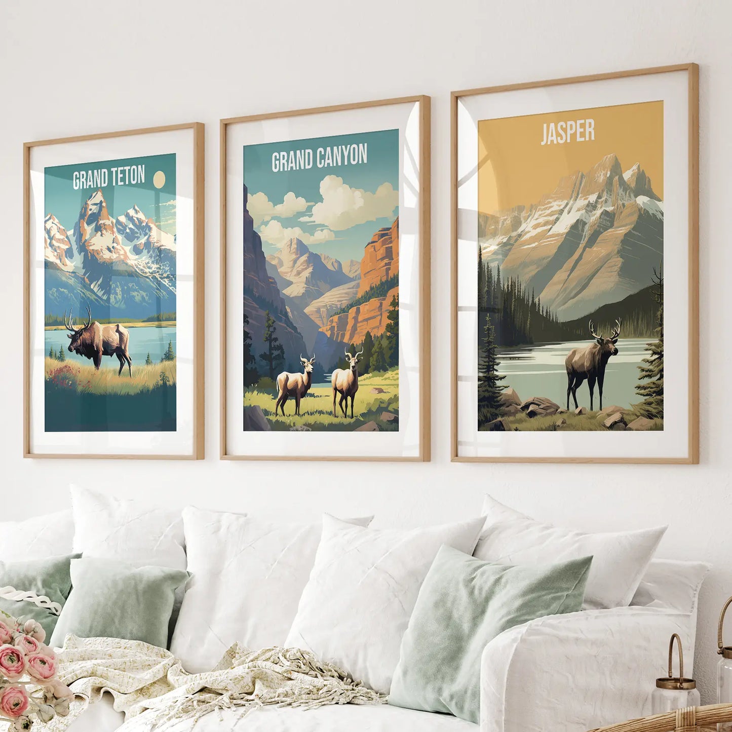 National Park Wall Art Set Grand Canyon Jasper Teton