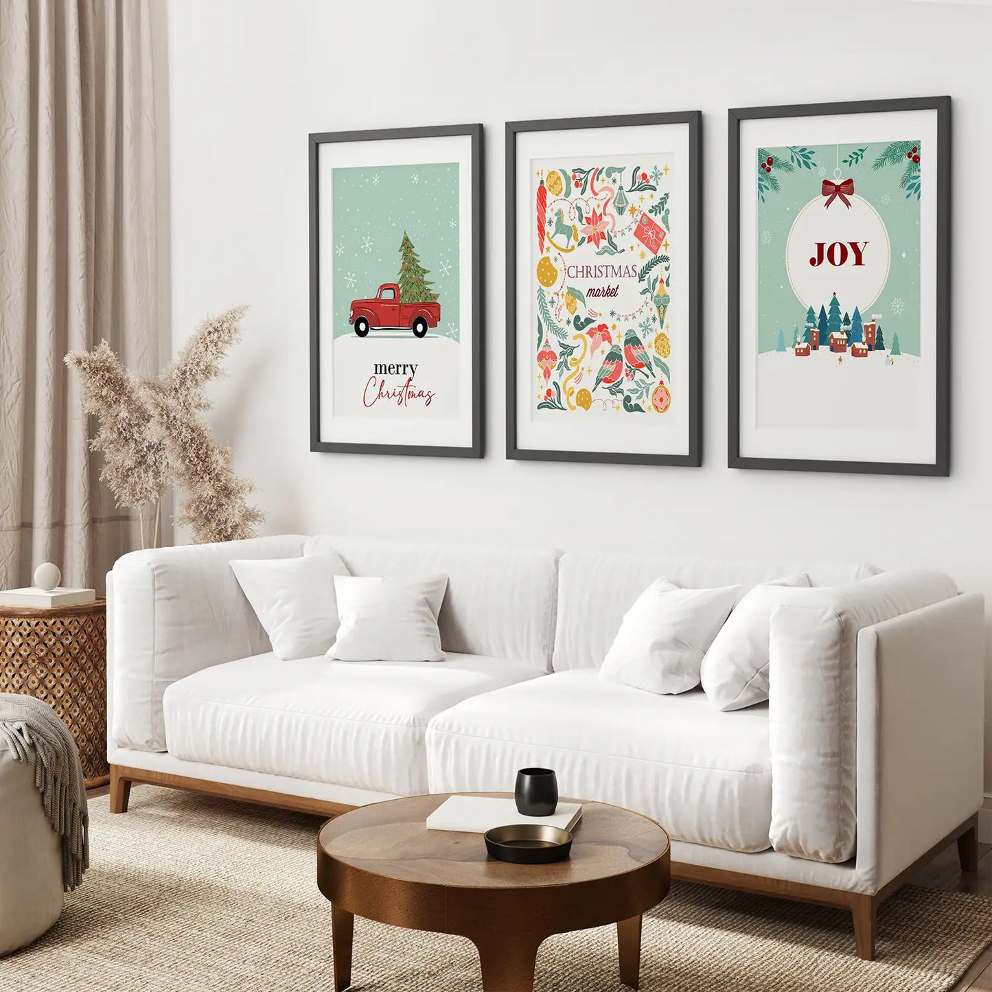 Holiday Nursery Christmas Wall Art Set of 3 Prints