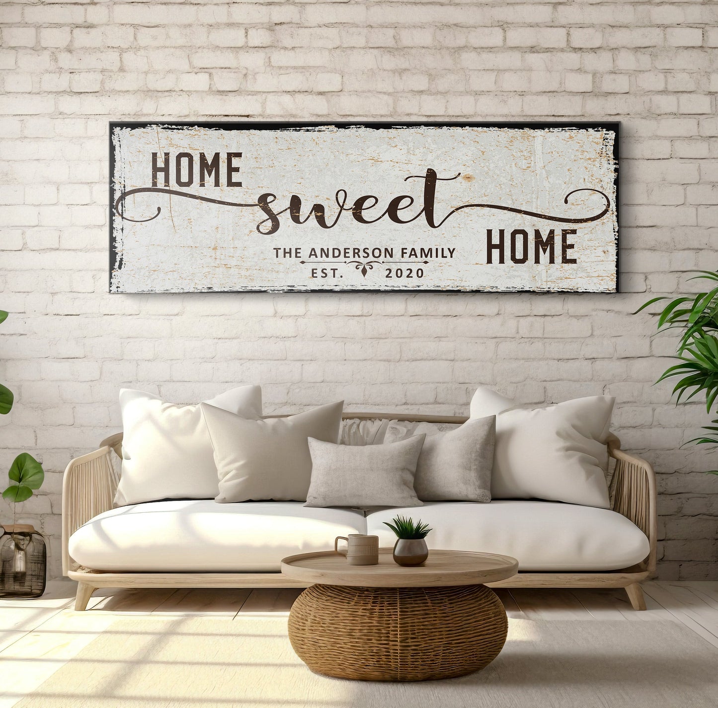 Home Sweet Home Personalized Family Canvas Sign