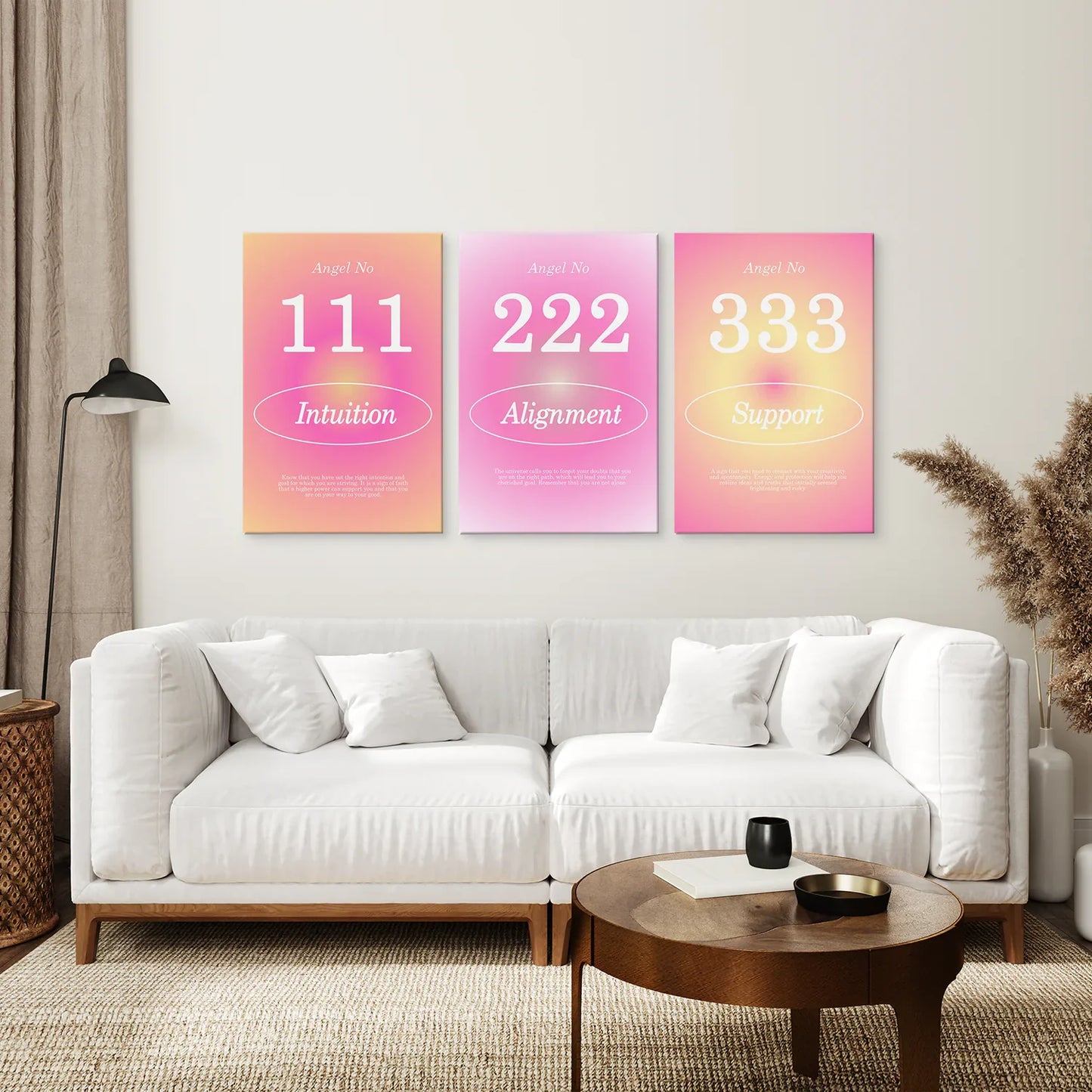 Colorful Gradient Aura Angel Wall Art Set of 3