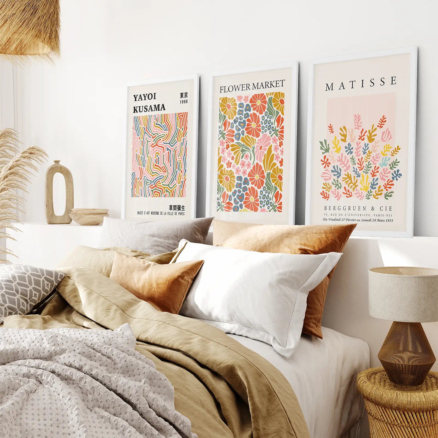 Colorful Abstract Wall Art Set of 3 Modern Prints