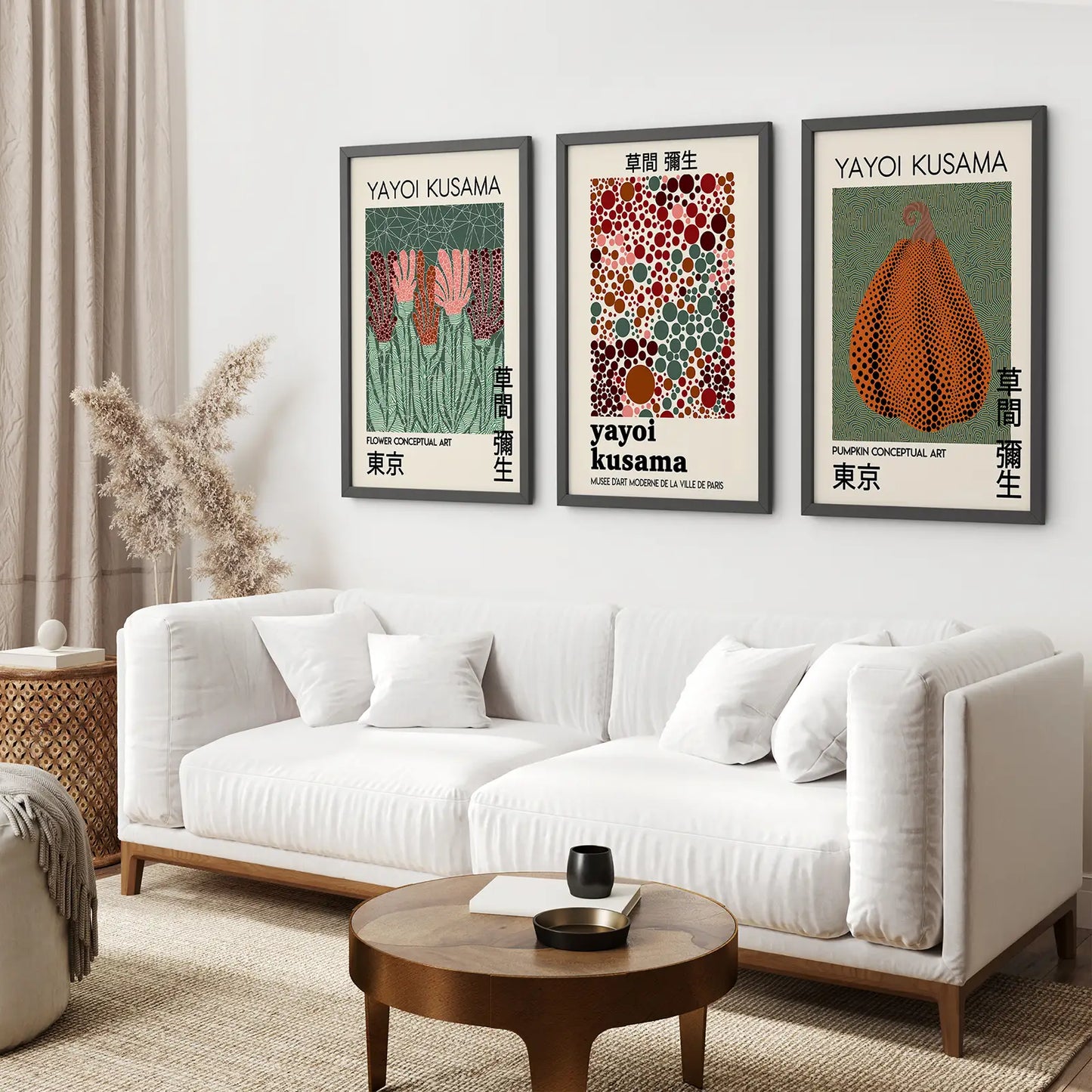 Contemporary Abstract Wall Art Set of 3 Dot Prints