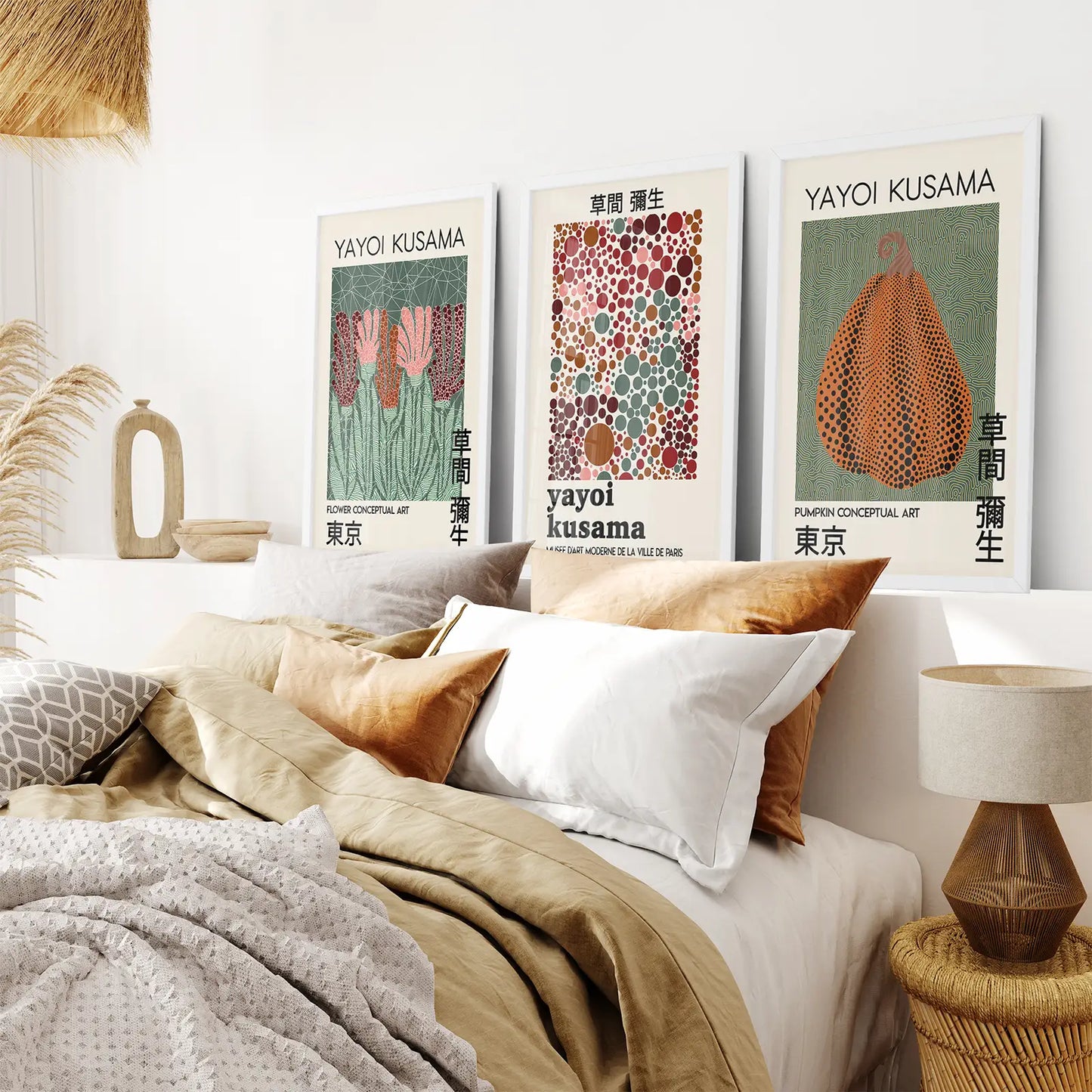 Contemporary Abstract Wall Art Set of 3 Dot Prints