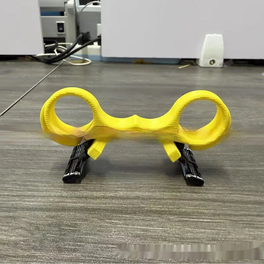 Yellow fast bald hair clipper front view - ergonomic design men's home shaving and grooming tool